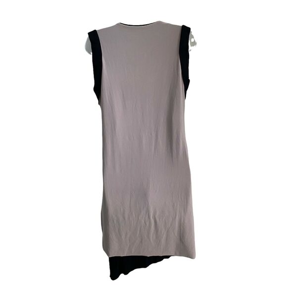 SCAPA Small Dress Lauren Perre Black Taupe Asymmetrical Draped Mini - Picture 7 of 9